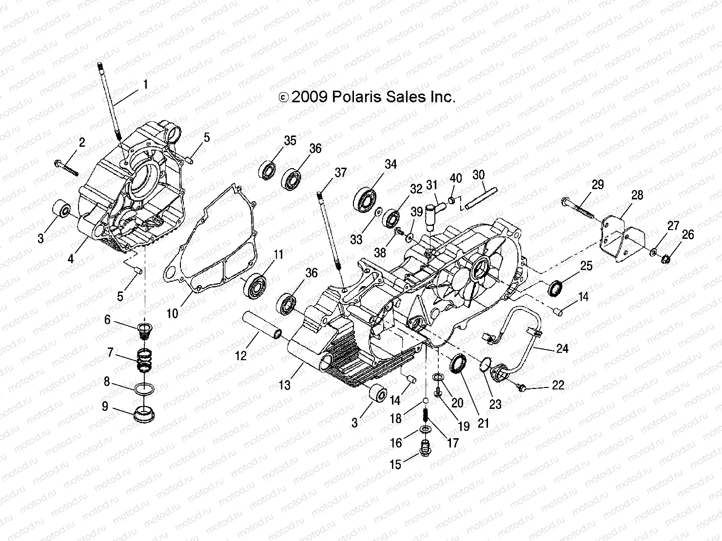 ENGINE | ENGINE, CRANKCASE - A13PB20AF (49ATVCRANKCASE10PHX)