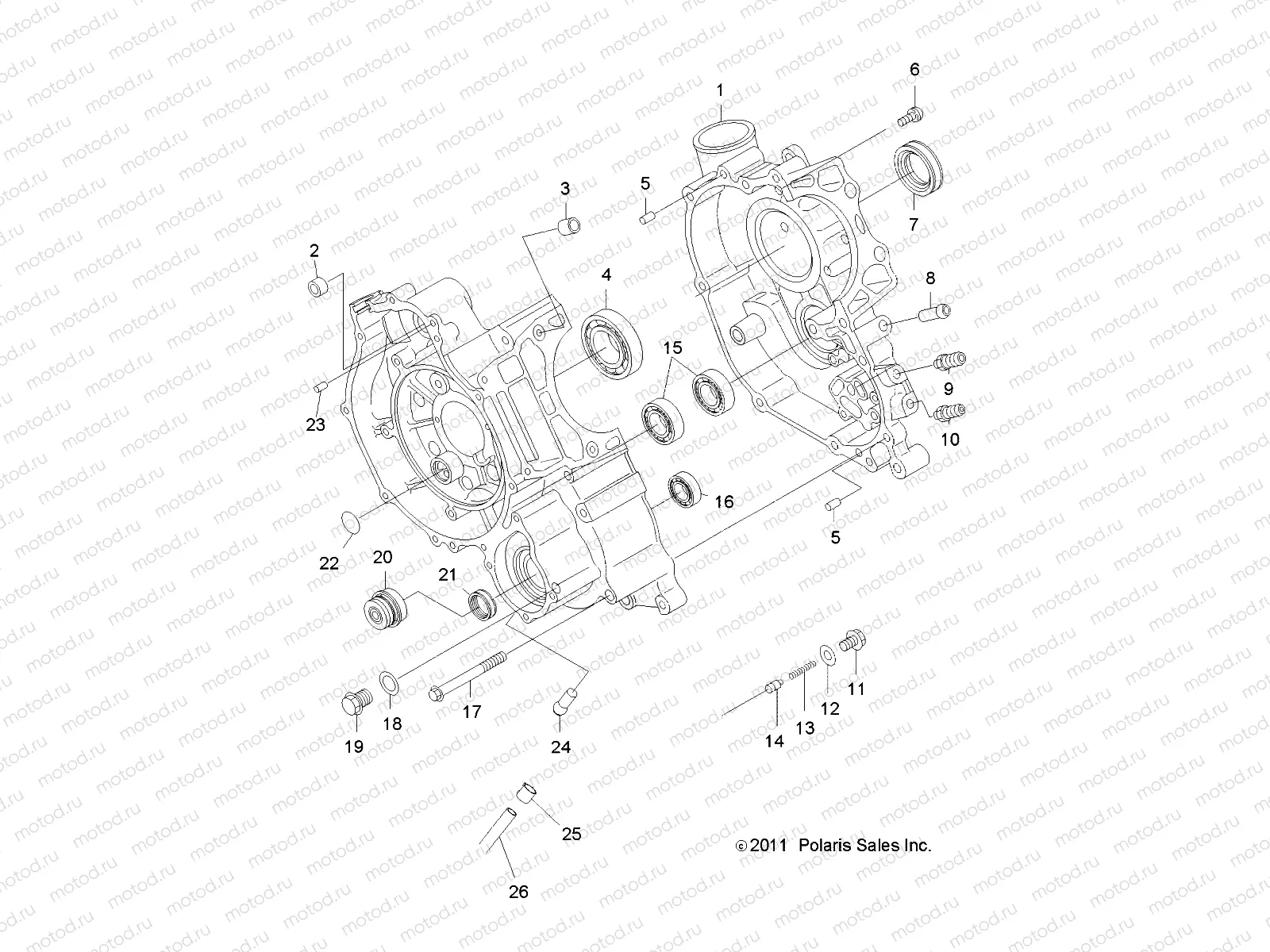 ENGINE | ENGINE, CRANKCASE - A14MH46AA/AH/MS46AA (49ATVCRANKCASE12400)
