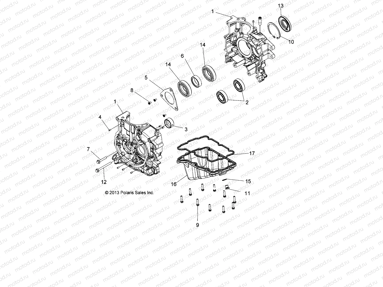 ENGINE | ENGINE, CRANKCASE - A14MH57TD (49ATVCRANKCASE14SP570)