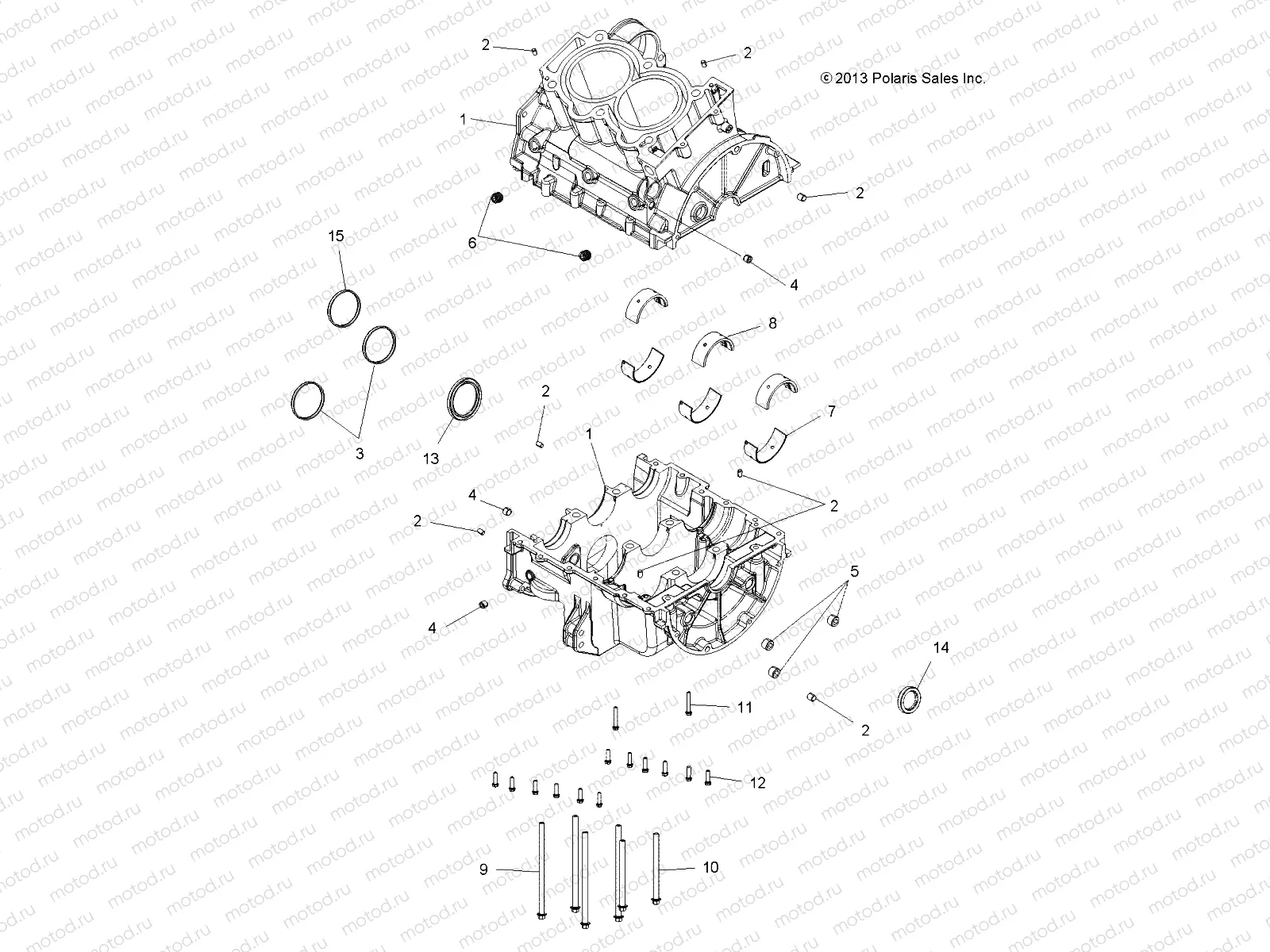 ENGINE | ENGINE, CRANKCASE - A14ZN8EFP (49ATVCRANKCASE14SPXP850)