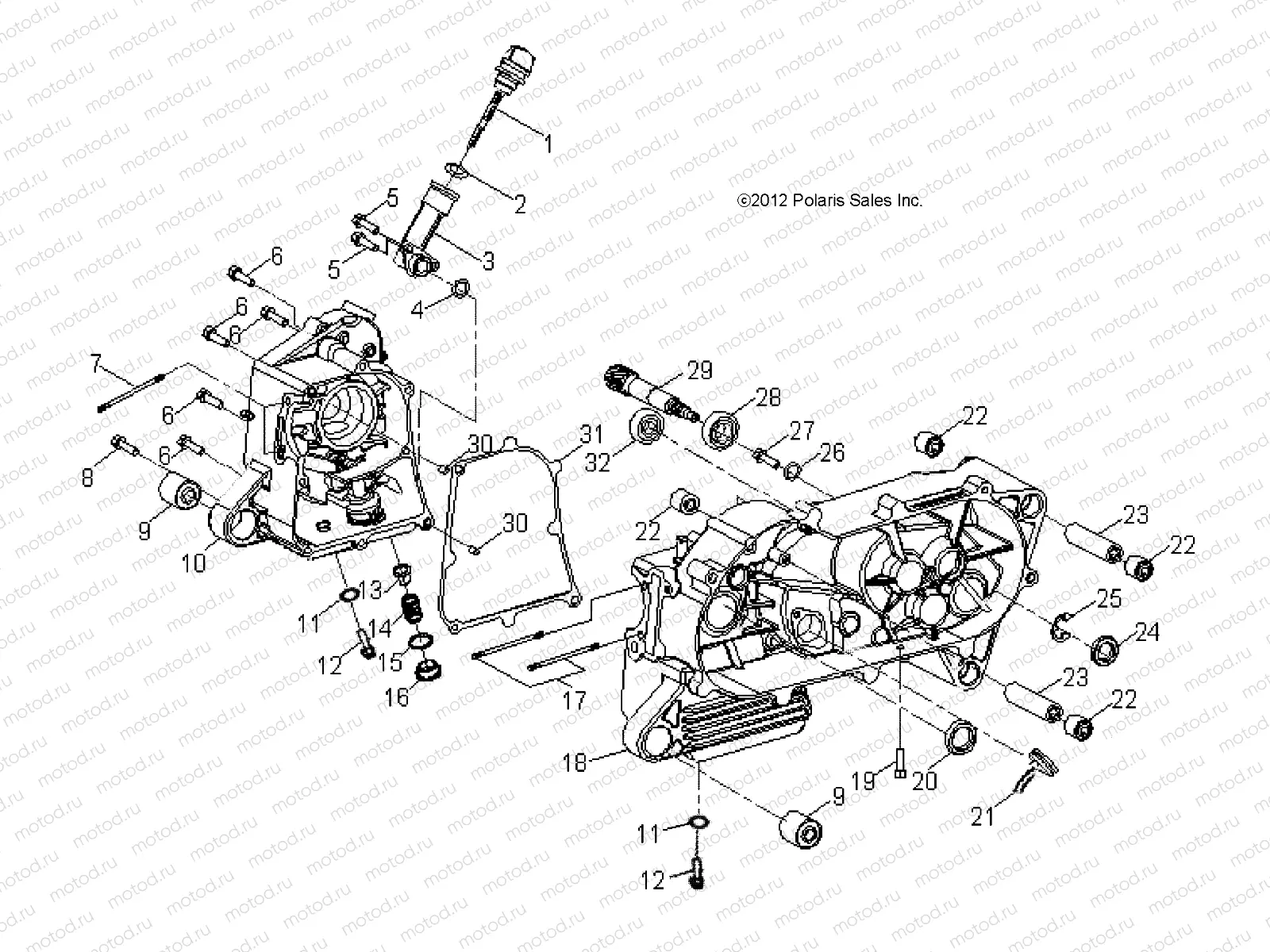 ENGINE | ENGINE, CRANKCASE - A15YAK05AD/AF (49ATVCRANKCASE13OUT50)