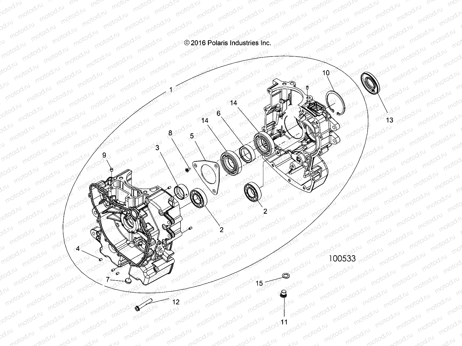 ENGINE | ENGINE, CRANKCASE - A17DAA50A7 (100533)