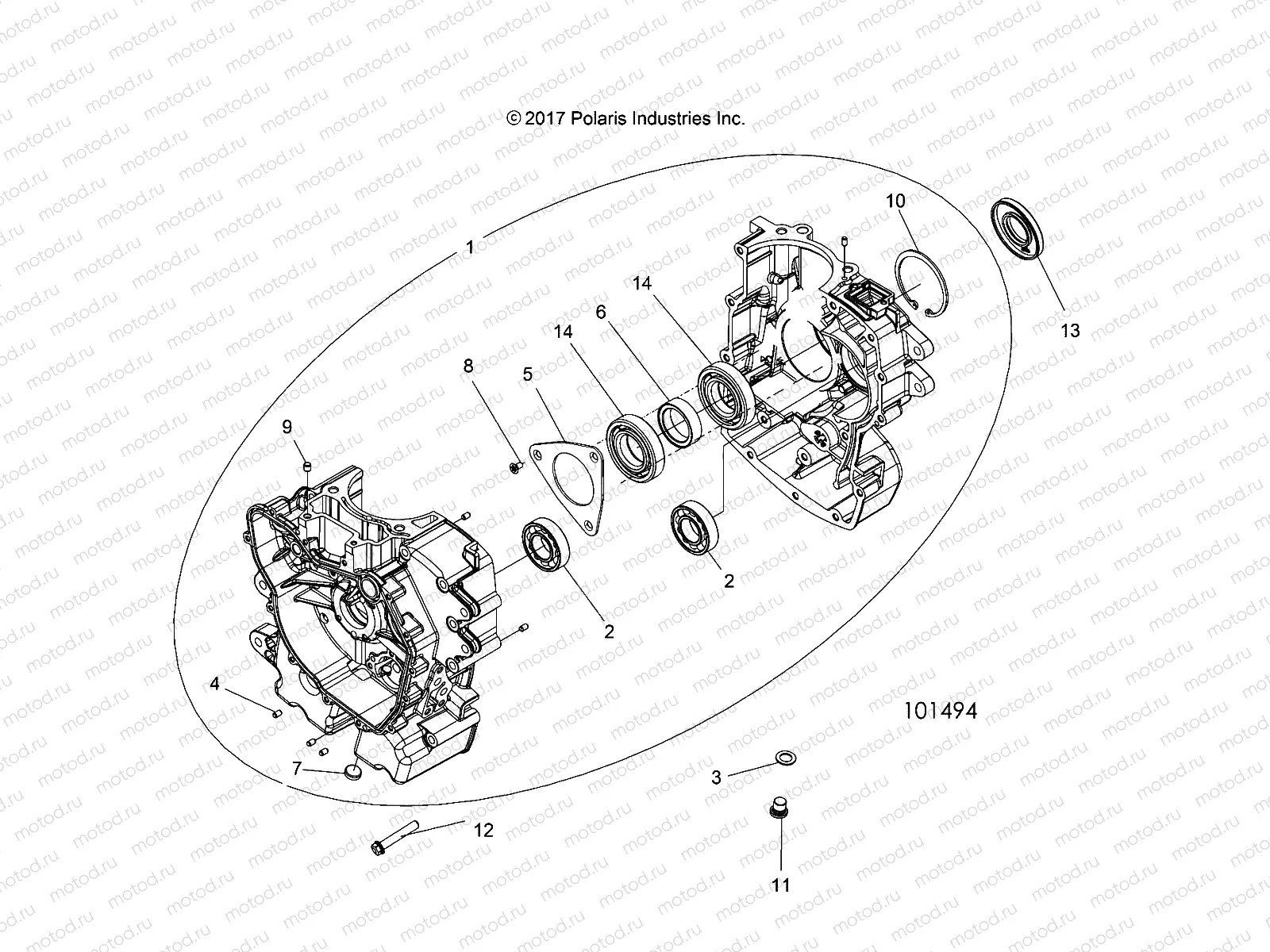 ENGINE | ENGINE, CRANKCASE - A18DAE57B2 (101494)