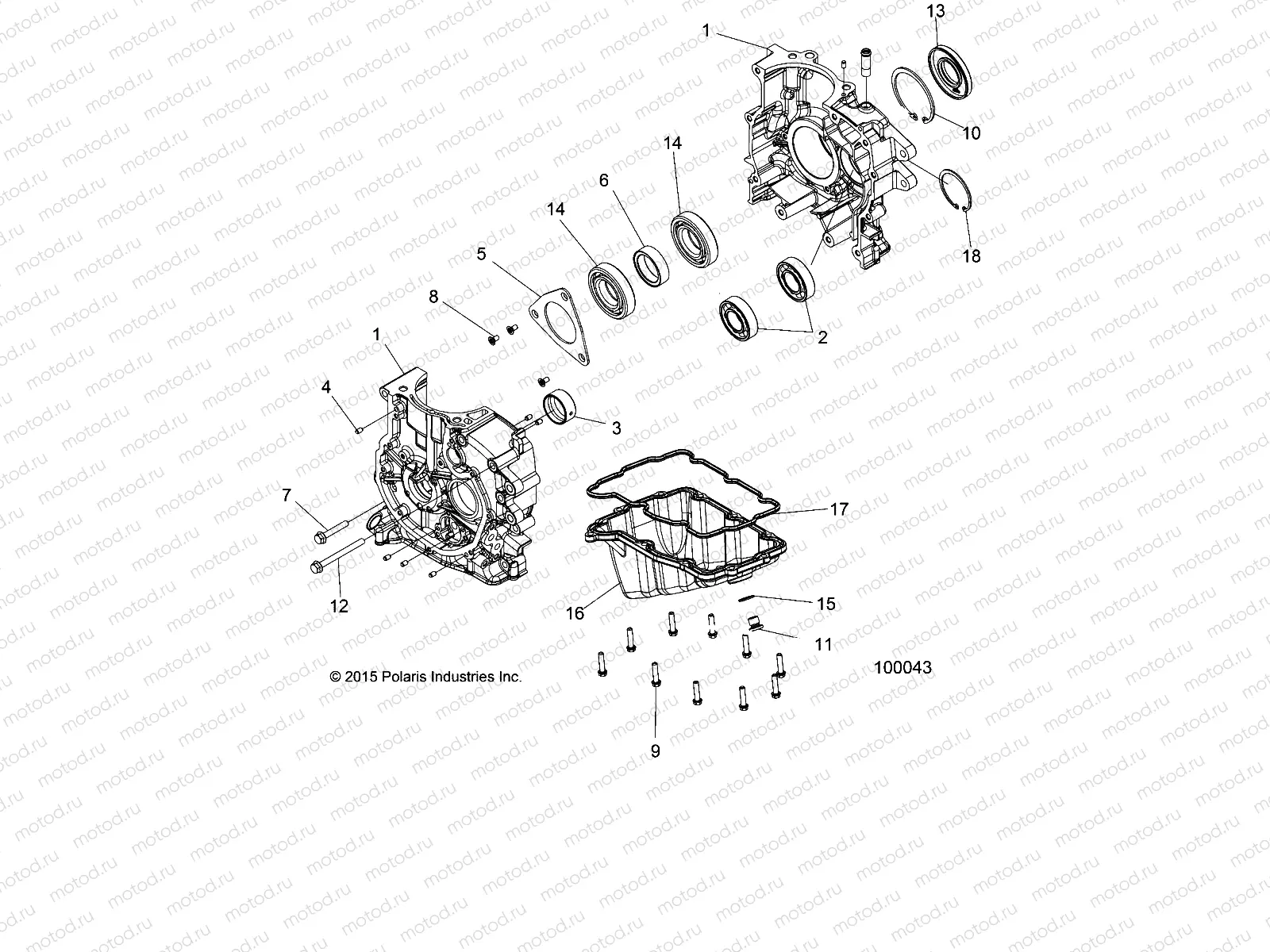 ENGINE | ENGINE, CRANKCASE - A19SEP57C1/SES57C1/2/5/K/SET57C1/2/SEF57C2 (49ATVCRANKCASE14SP570)