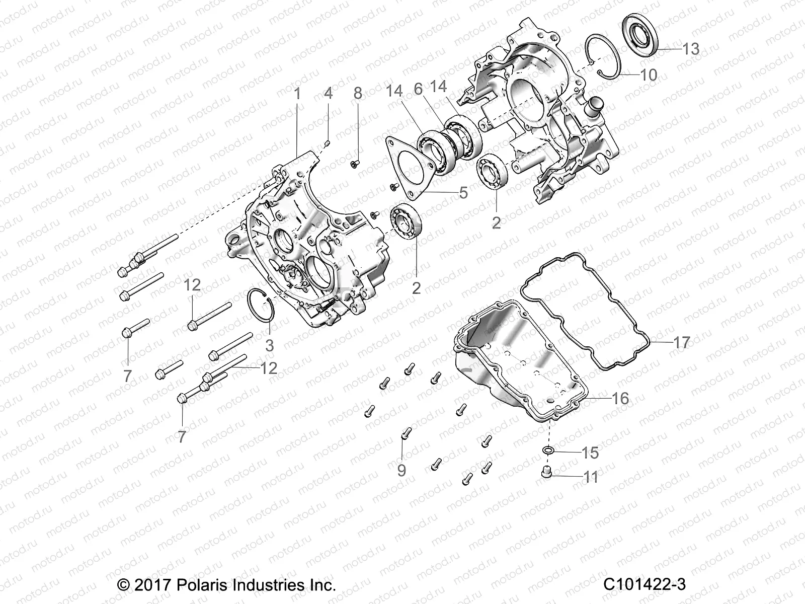 ENGINE | ENGINE, CRANKCASE - A19SWE57F1 (C101422-3)