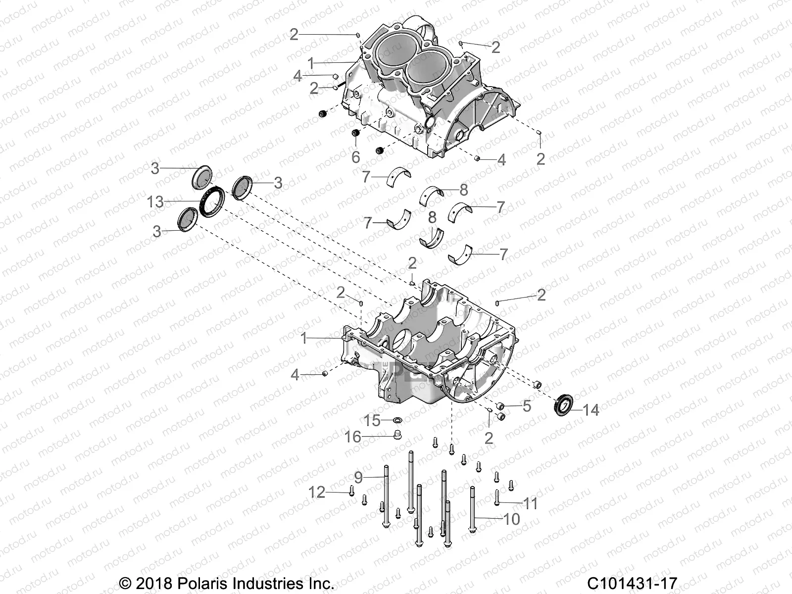 ENGINE | ENGINE, CRANKCASE - A21SVE95KK (C101431-17)
