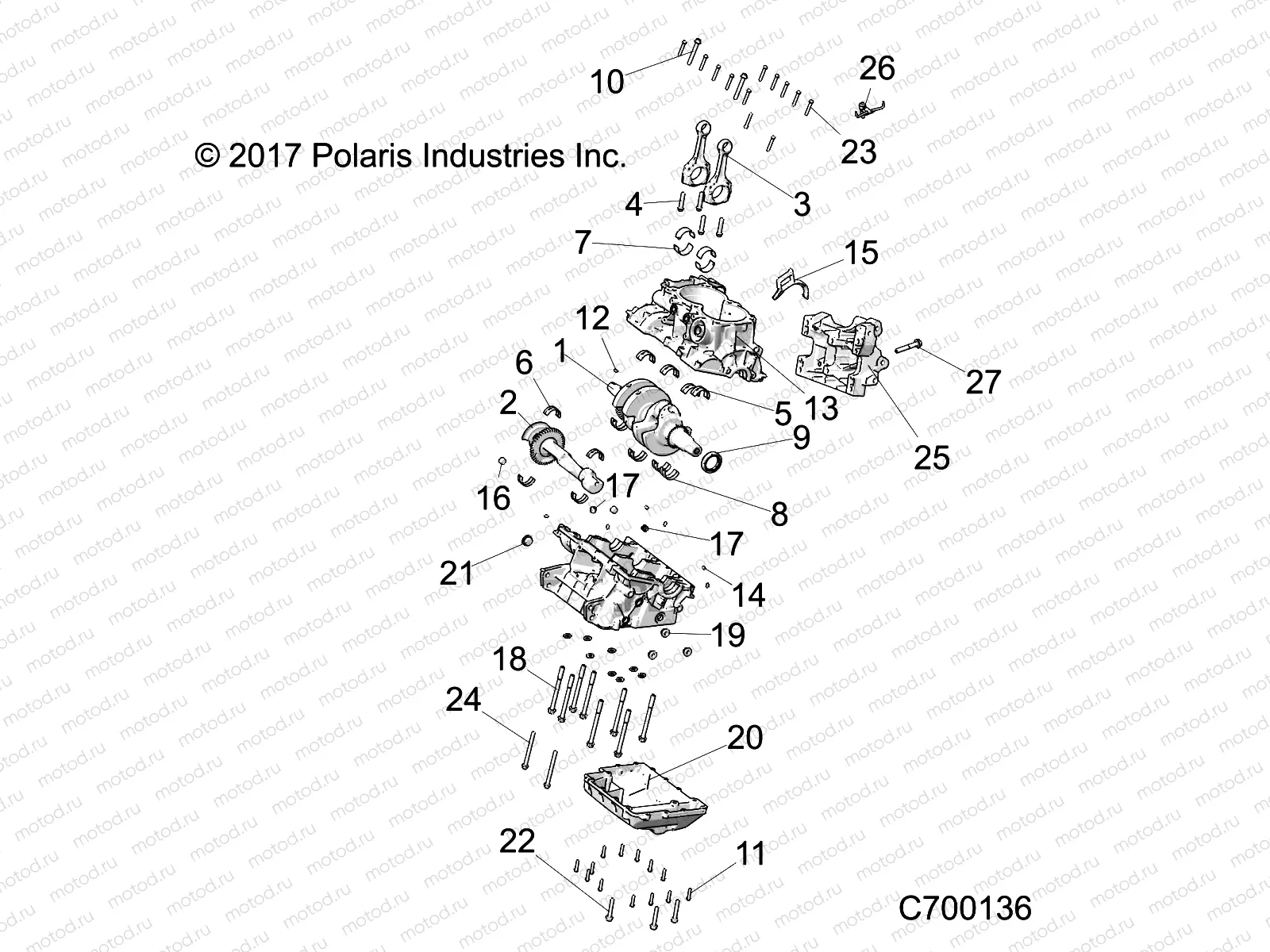 ENGINE | ENGINE, CRANKCASE AND CRANKSHAFT - G20GAE99A2/D99AK/AS/BK/BS (C700136)