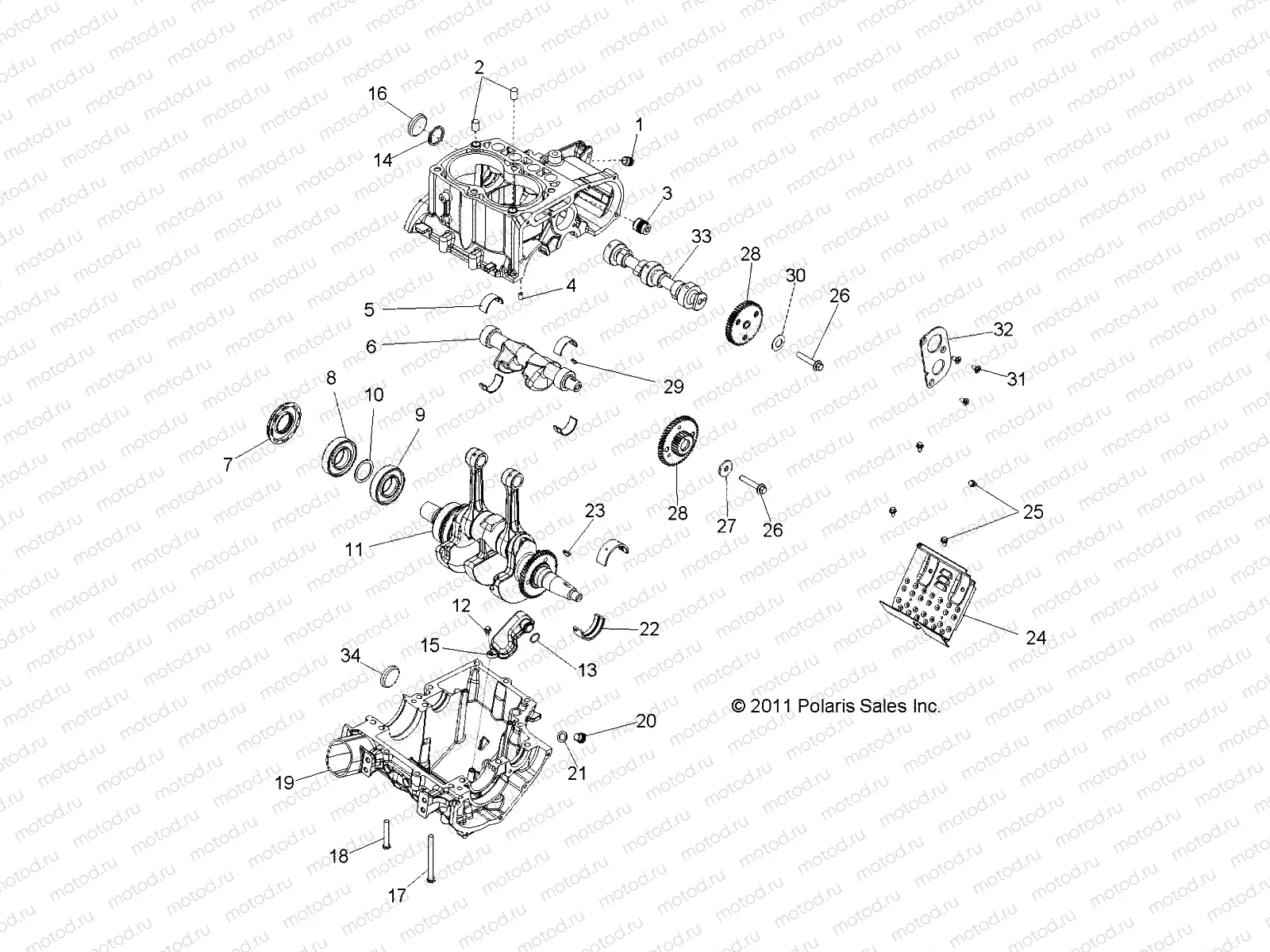 ENGINE | ENGINE, CRANKCASE and CRANKSHAFT - R12XE7EFX (49RGRCRANKCASE12RZR4I)