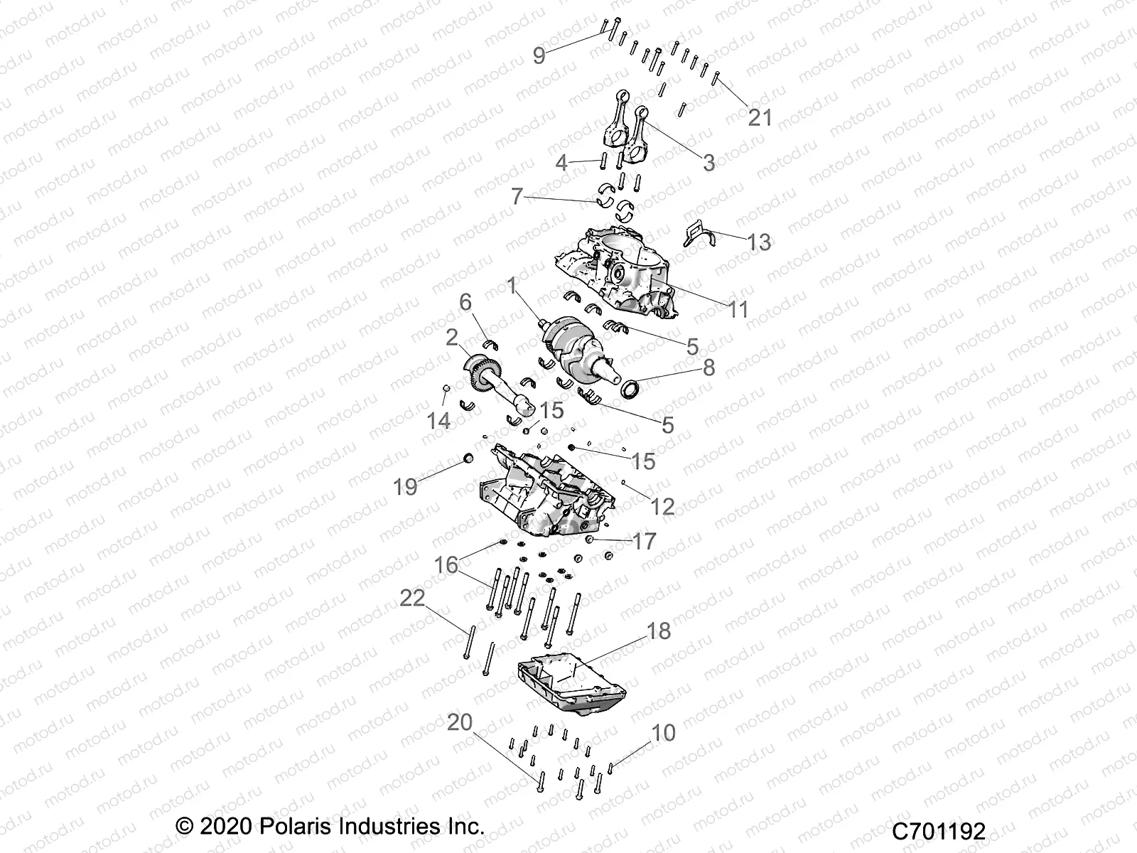 ENGINE | ENGINE, CRANKCASE AND CRANKSHAFT - R21RRU99A9/AC/AP/AW/B9/BC/BP/BW (C701192)