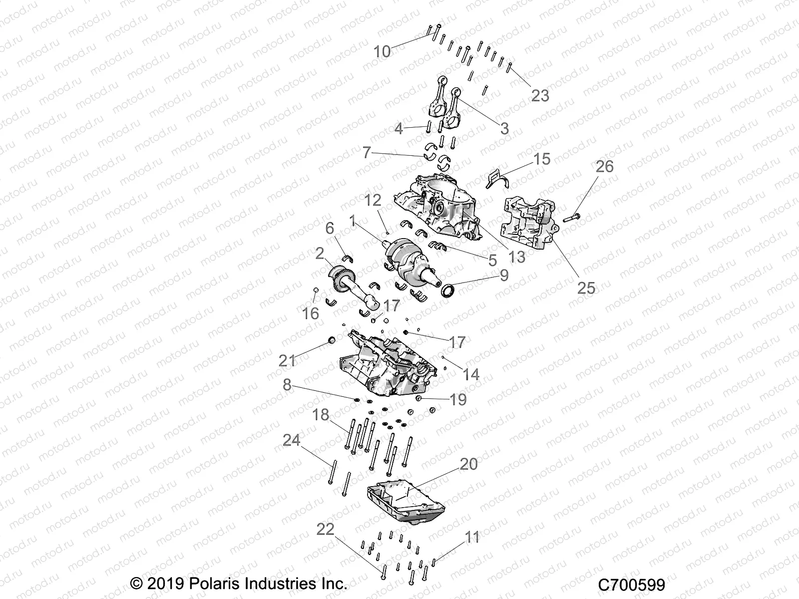 ENGINE | ENGINE, CRANKCASE AND CRANKSHAFT - R23TAE99A1/A9/B1/B9 (C700599)