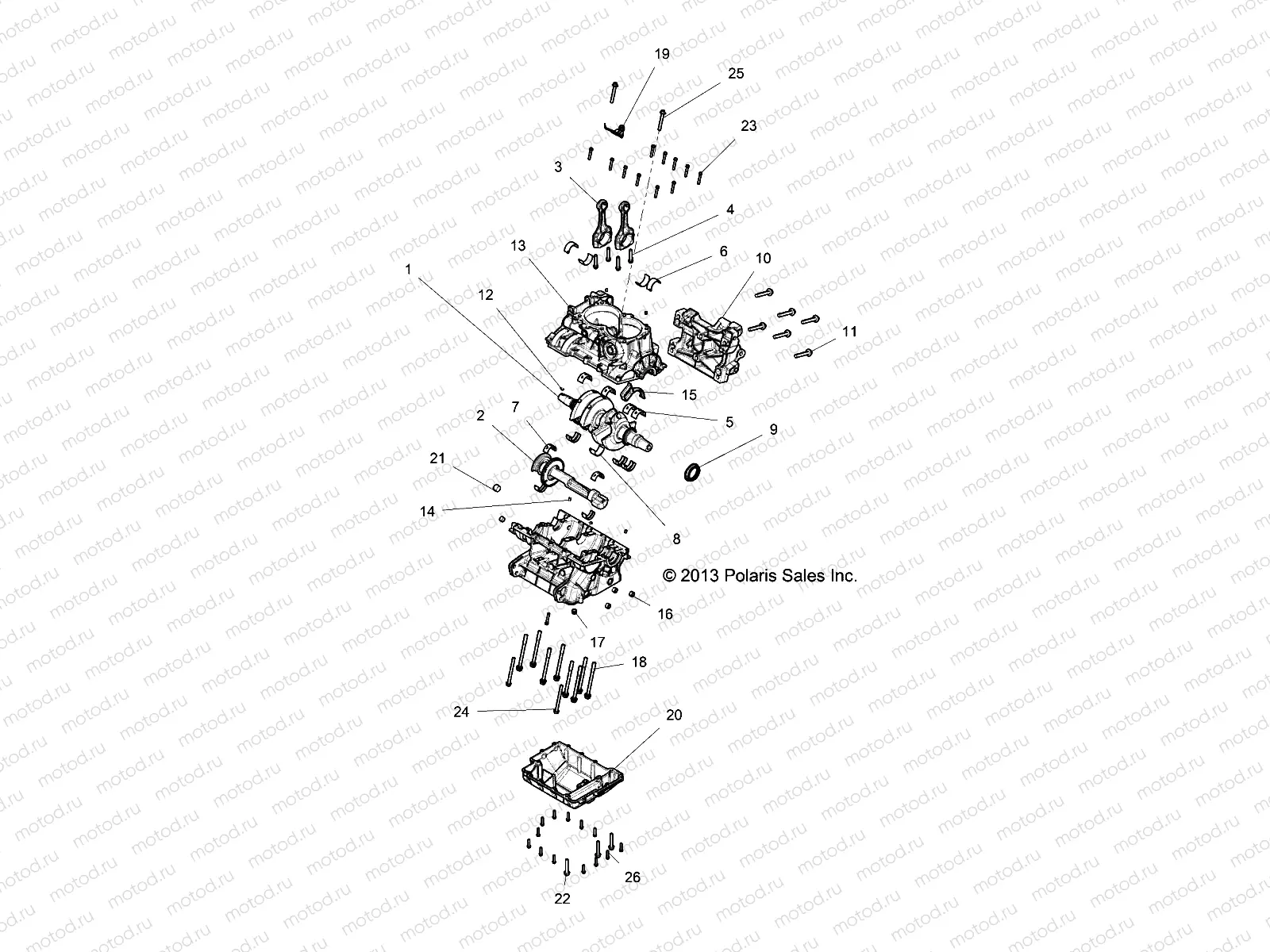 ENGINE | ENGINE, CRANKCASE AND CRANKSHAFT - Z22N4E99AJ/AN/BJ/BN (49RGRCRANKCASE14RZR1000)