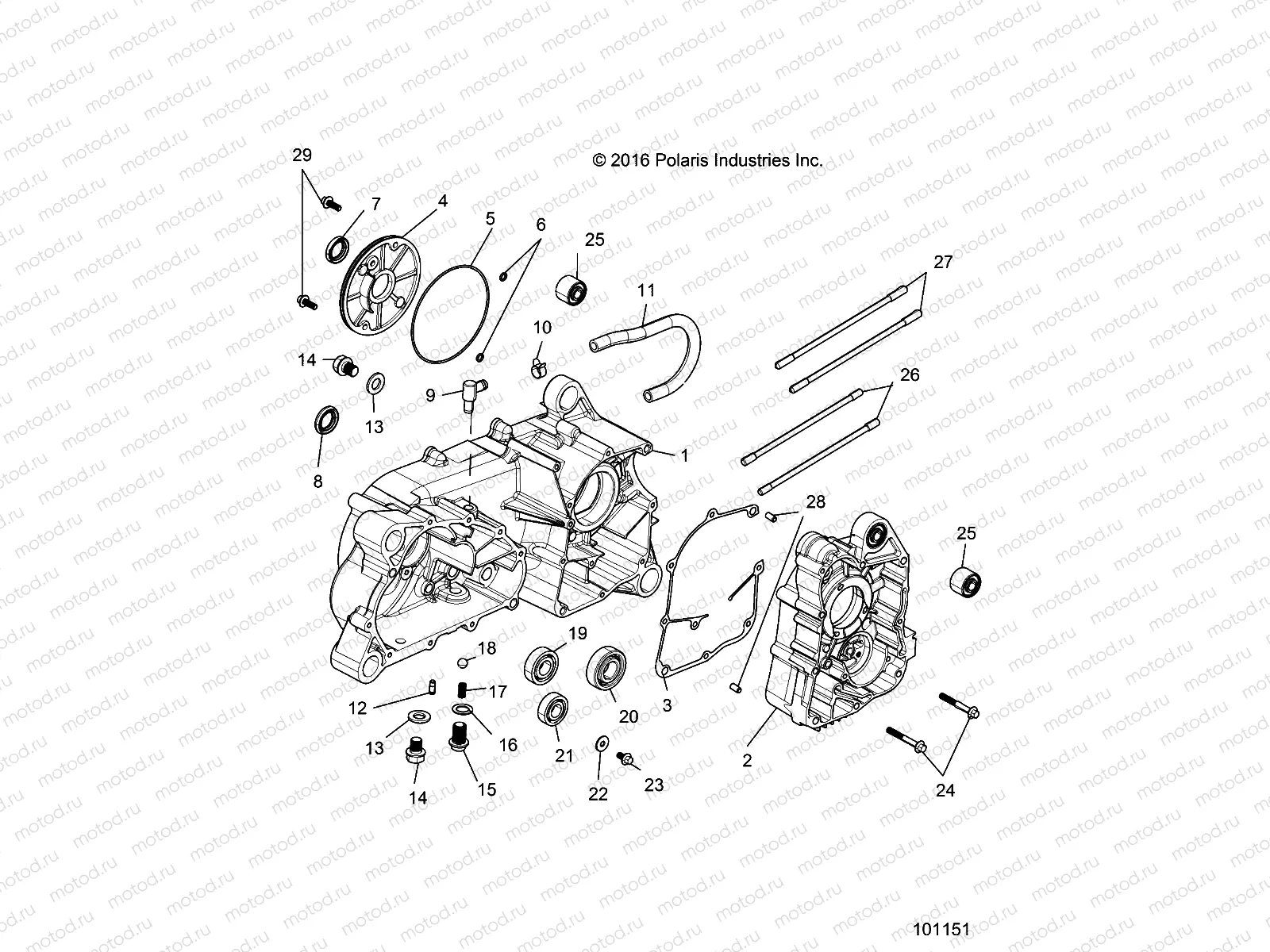 ENGINE | ENGINE, CRANKCASE COMP LEFT/RIGHT - A23HZB15D1/D4 (101151)