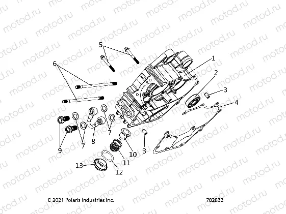 ENGINE | ENGINE, CRANKCASE COMP, RIGHT - Z22HCB18A2/B2 (702832)