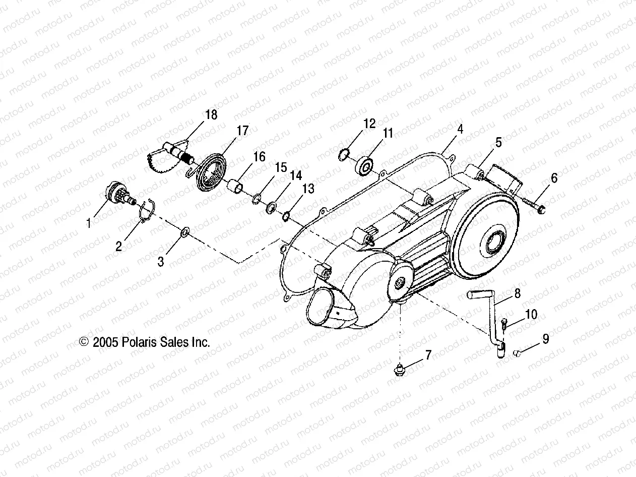 ENGINE | ENGINE, CRANKCASE COVER, LH - A11PB20AB (49ATVCRANKCASECVRLH08PHX)