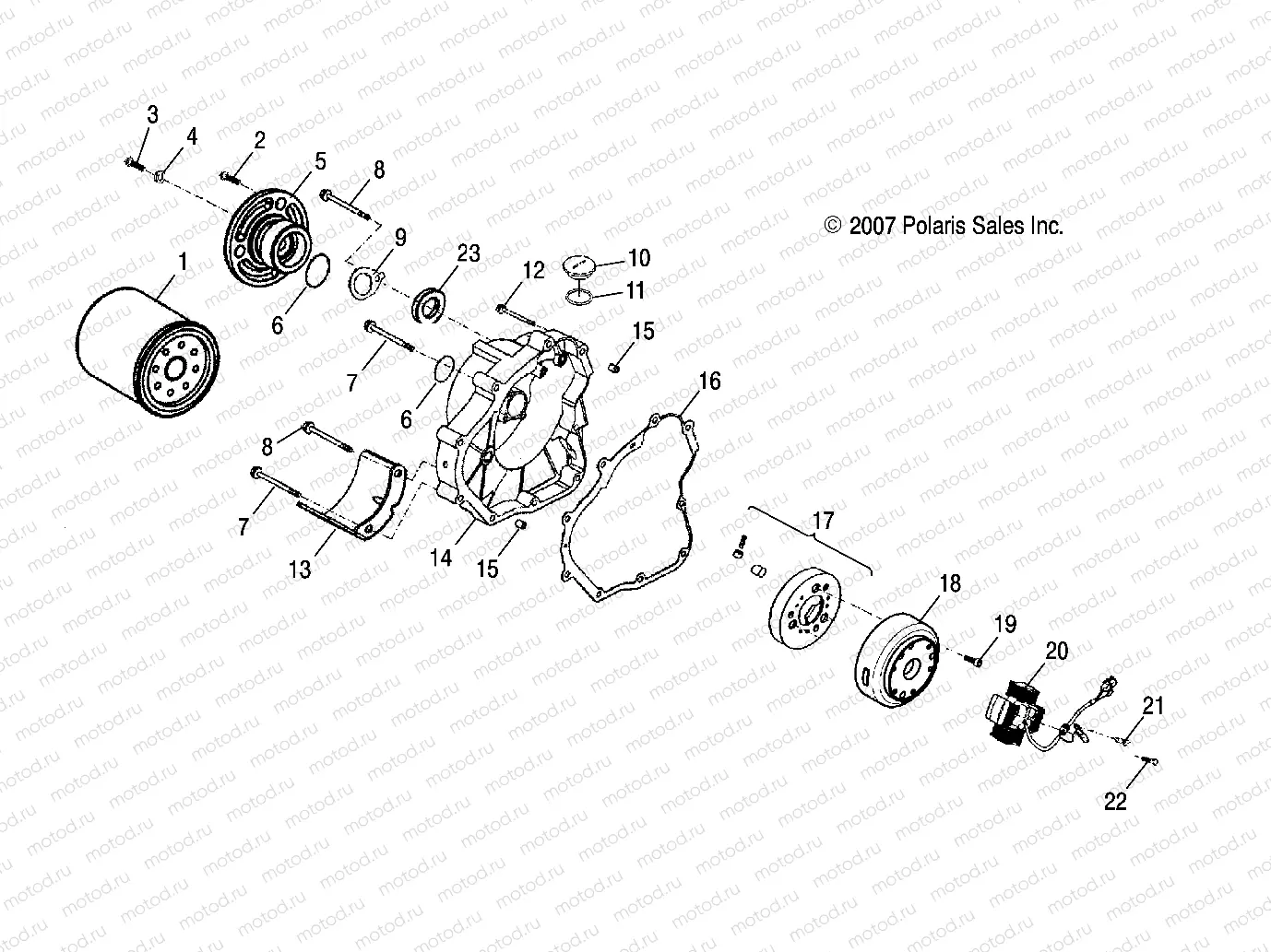 ENGINE | ENGINE, CRANKCASE COVER, RH - A08PB20AB/AD (49ATVCRANKCASECVRRH08PHX)