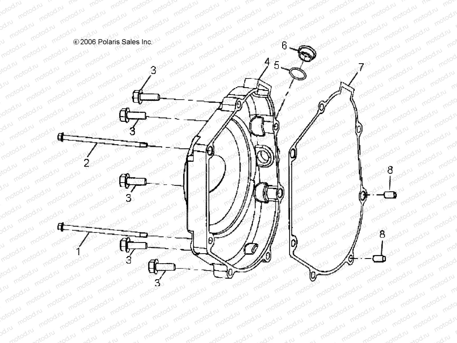 ENGINE | ENGINE, CRANKCASE COVER, RH - A16YAK11AD/AF (49ATVCRANKCASECVRRH07OTLW90)