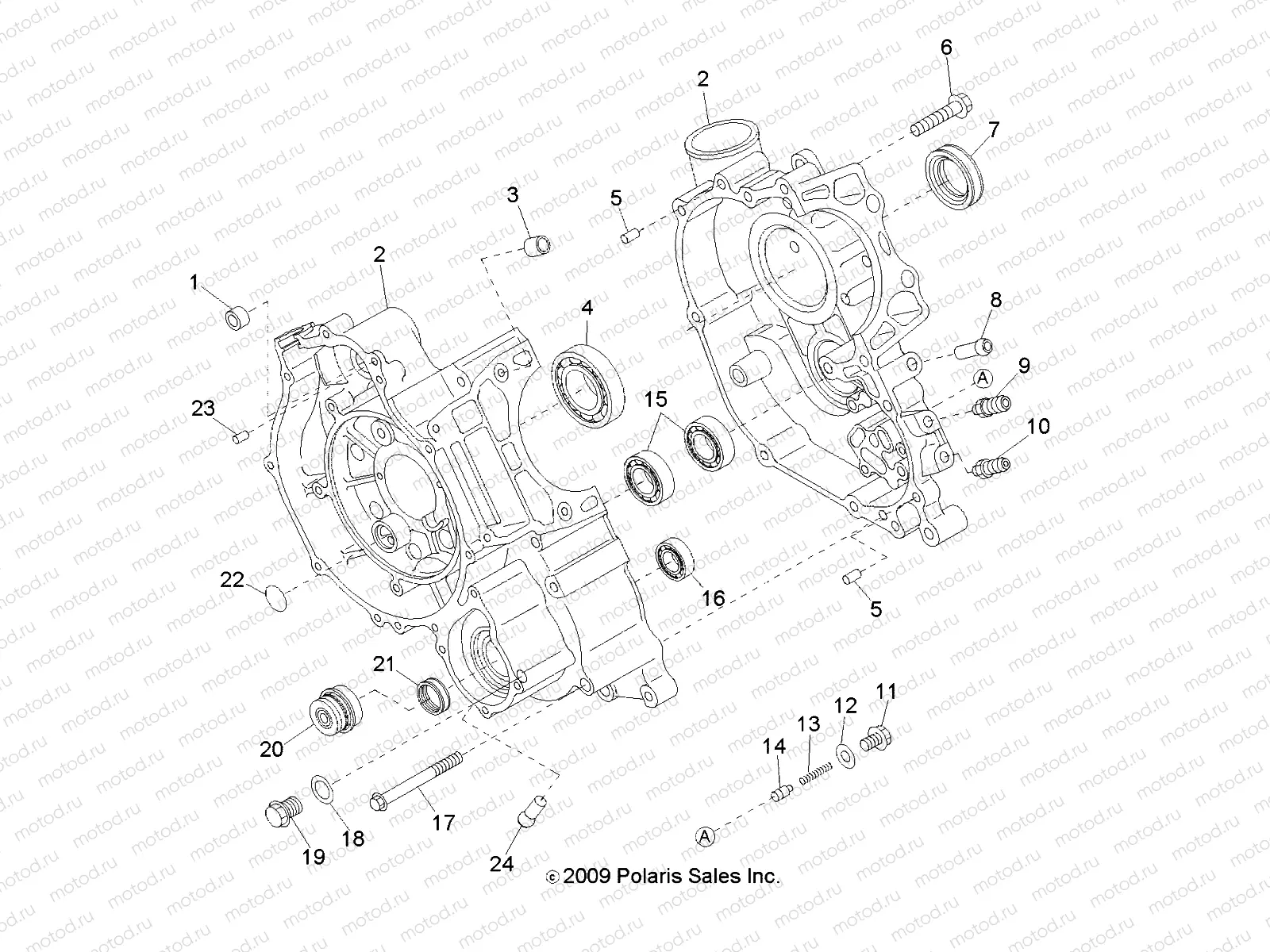 ENGINE | ENGINE, CRANKCASE - R10RH45AG/AH/AR (49RGRCRANKCASE10)