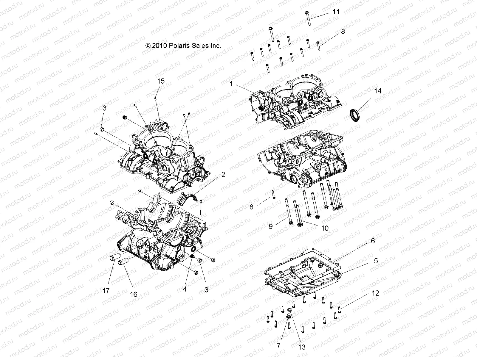 ENGINE | ENGINE, CRANKCASE - R11JH87AA/AD (49RGRCRANKCASE11RZR875)