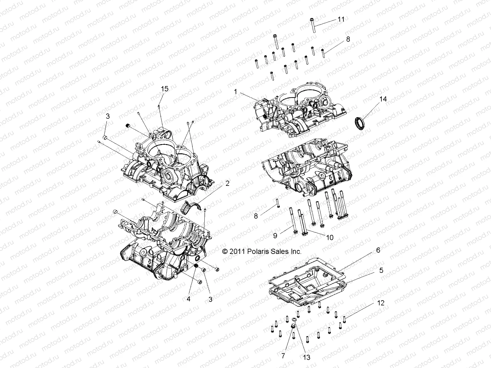 ENGINE | ENGINE, CRANKCASE - R12JT87AB/AD/AS/AW/9EAW (49RGRCRANKCASE12RZRXP900)