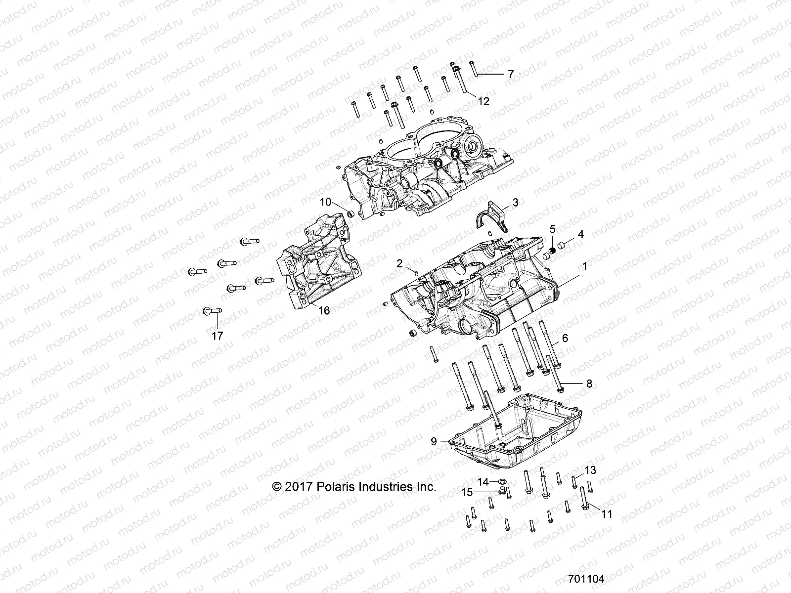 ENGINE | ENGINE, CRANKCASE - R17RT_99 ALL OPTIONS (701104)