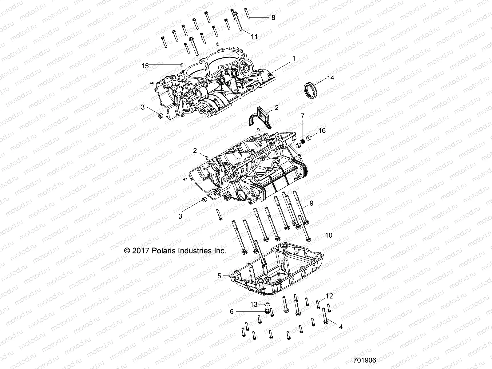 ENGINE | ENGINE, CRANKCASE - R18RV_99 ALL OPTIONS (701906)
