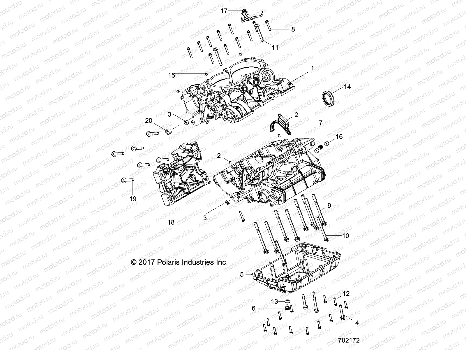ENGINE | ENGINE, CRANKCASE  - R19RGE99F2/FF/SC2/SFF/PCF/PFF (702172)