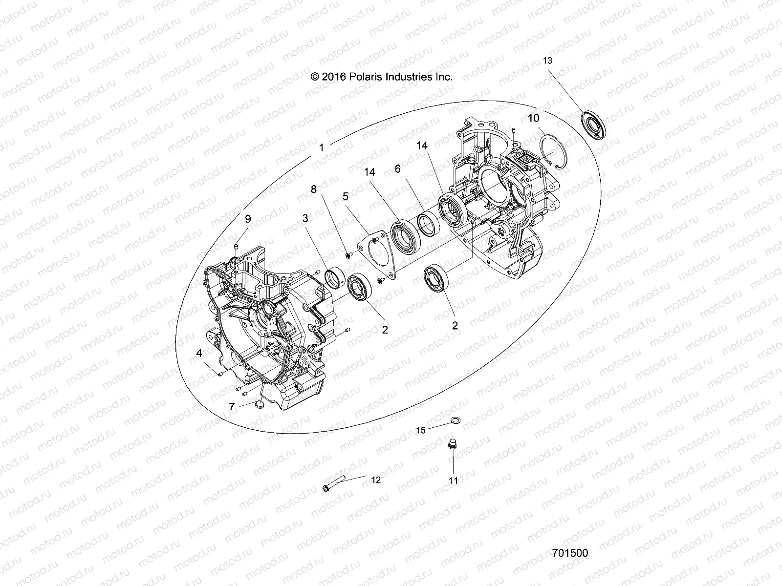 ENGINE | ENGINE, CRANKCASE - R21MAE57D7 (701500)