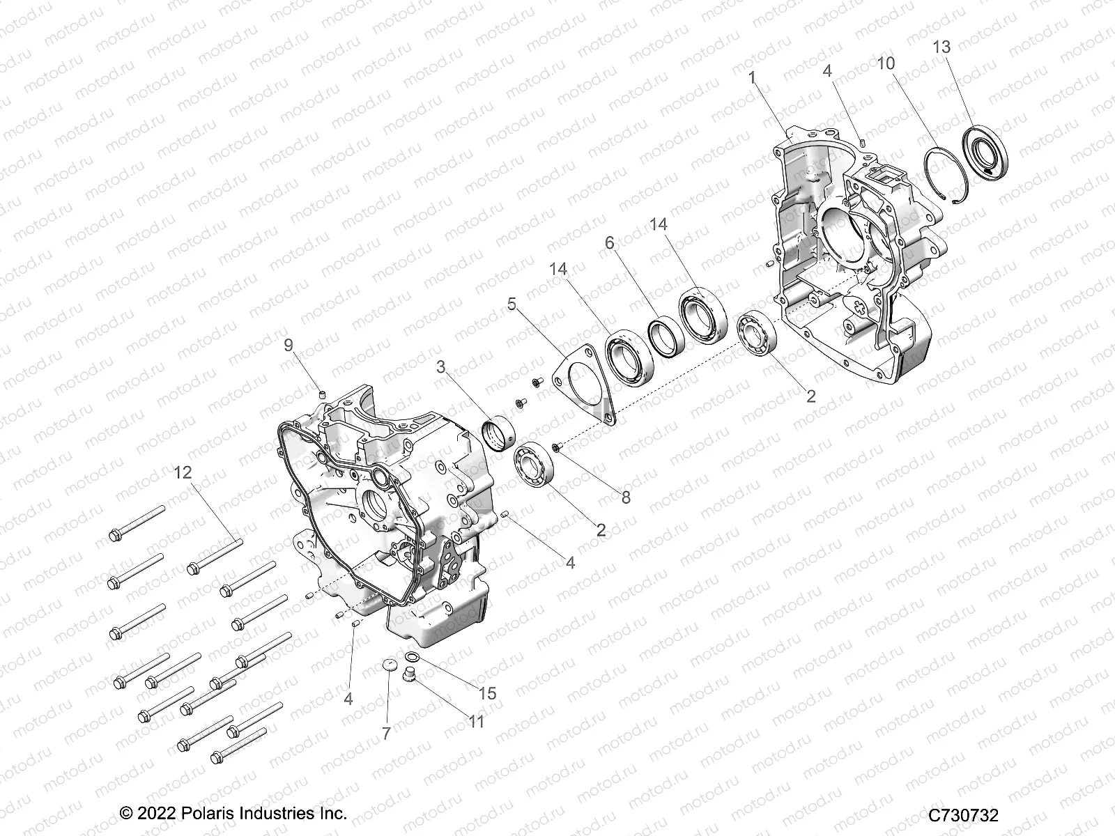 ENGINE | ENGINE, CRANKCASE - R23CCA57A1/A7 (C730732)
