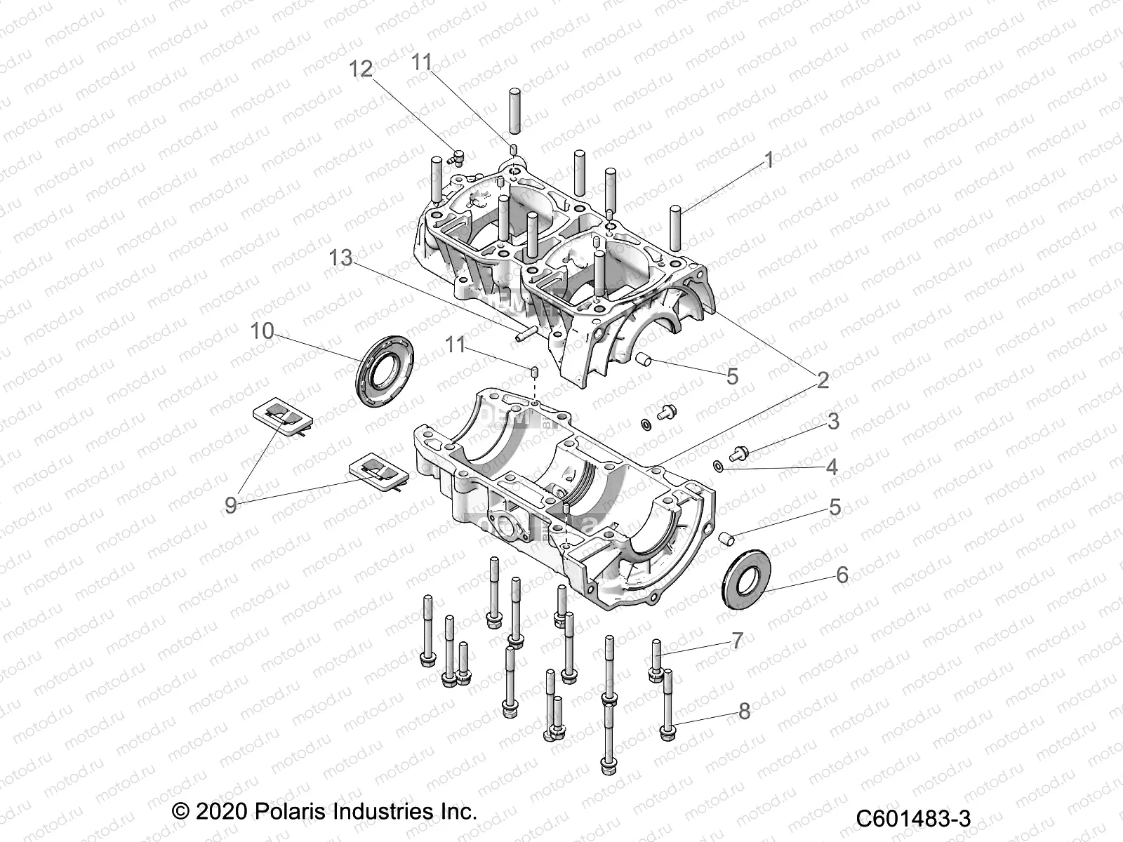 ENGINE | ENGINE, CRANKCASE - S22CBA5TSL (C601483-3)