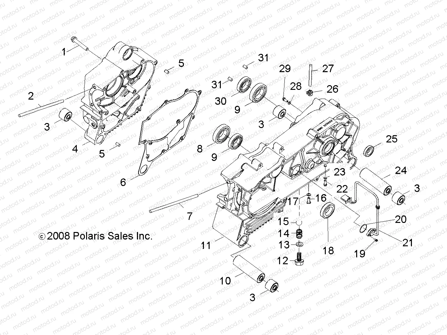 ENGINE | ENGINE, CRANKCASE - Z18YAV17B2/B8/N2/N8 (49RGRCRANKCASE09RZR170)