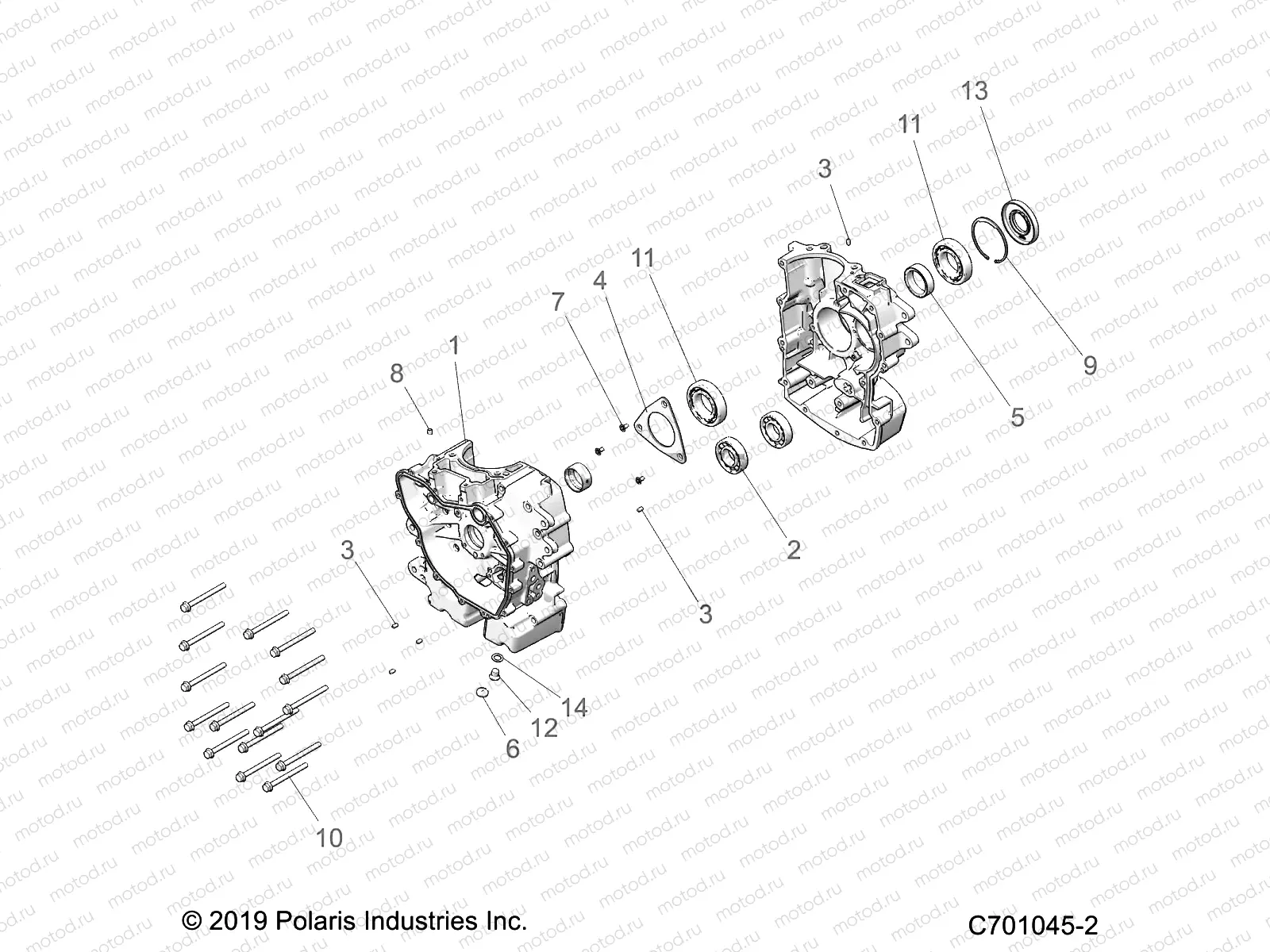 ENGINE | ENGINE, CRANKCASE - Z22CHA57A2/K2 (C701045-2)