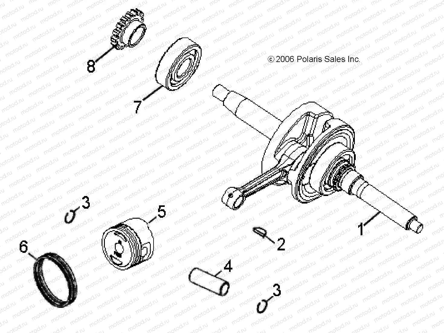 ENGINE | ENGINE, CRANKSHAFT and PISTON - A08KA05AB/AD (49ATVCRANKSHAFT07PRED50)