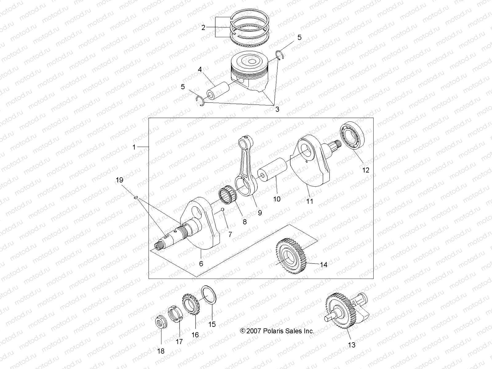 ENGINE | ENGINE, CRANKSHAFT and PISTON - A08LH27AW/AX/AZ (49ATVCRANKSHAFT08SP300)