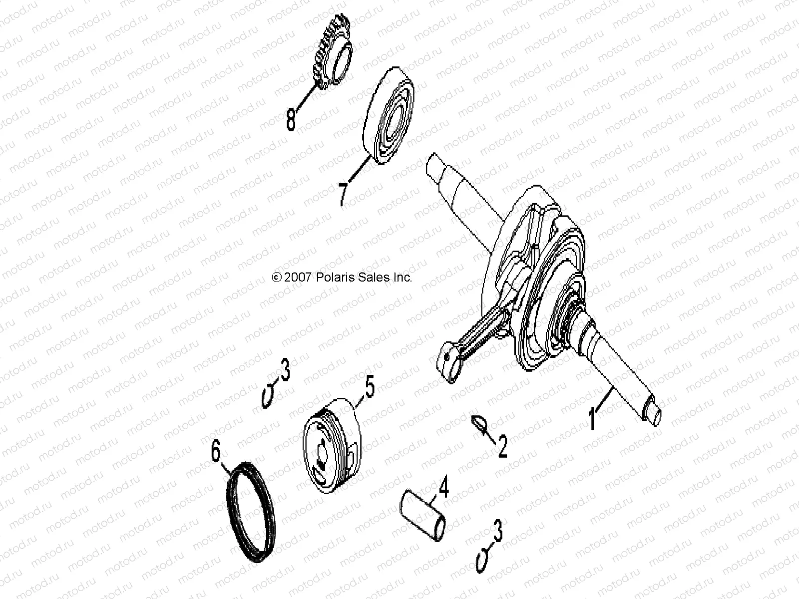 ENGINE | ENGINE, CRANKSHAFT and PISTON - A09KA09AB/AD (49ATVCRANKSHAFT08OUT90)