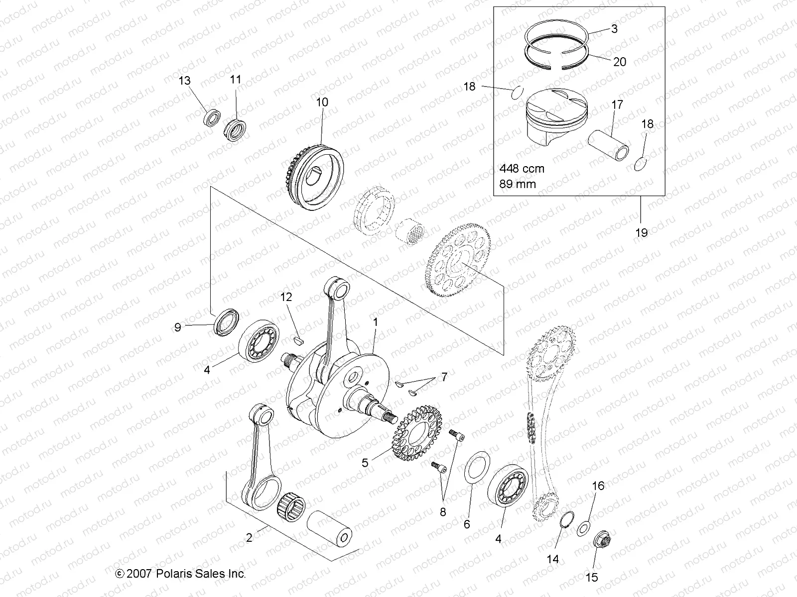 ENGINE | ENGINE, CRANKSHAFT and PISTON - A10GJ45AA (49ATVCRANKSHAFT08OUT450S)
