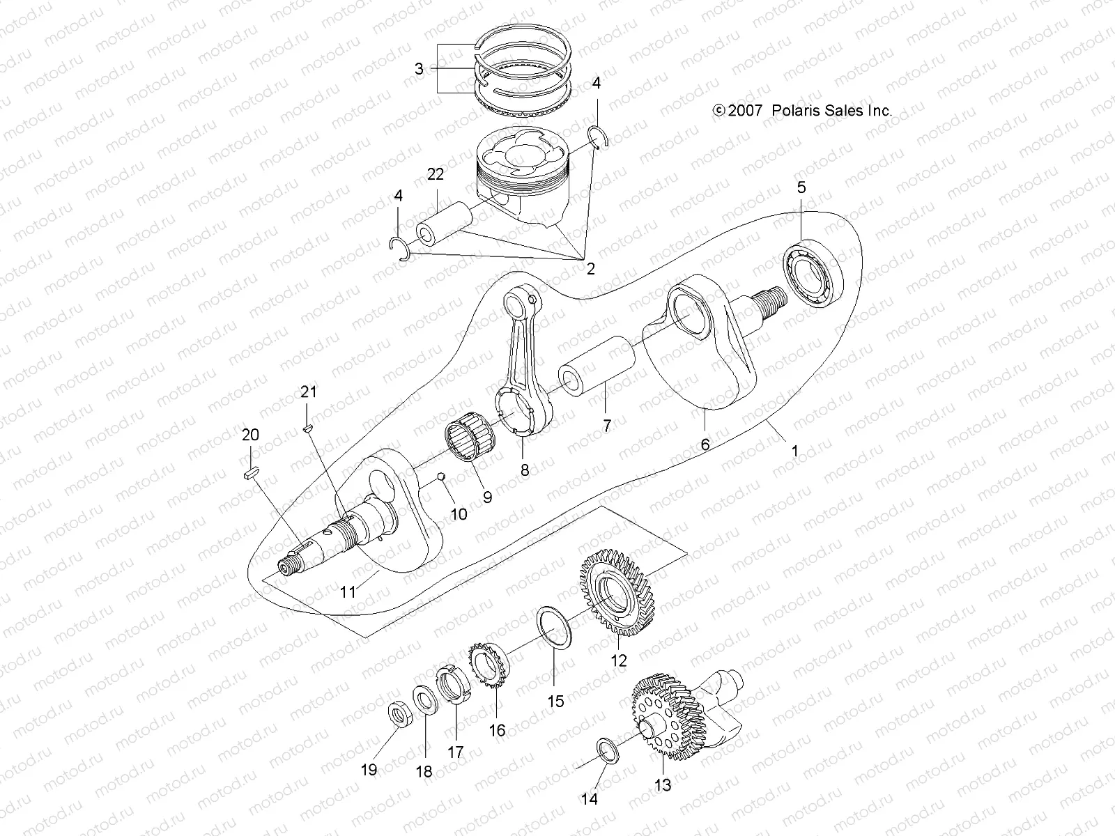 ENGINE | ENGINE, CRANKSHAFT and PISTON - A10LH46AX/AZ (49ATVCRANKSHAFT08SP400)