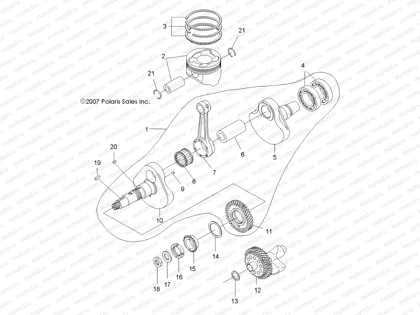 ENGINE | ENGINE, CRANKSHAFT and PISTON - A10NG50AA (49ATVCRANKSHAFT08SCRAM)