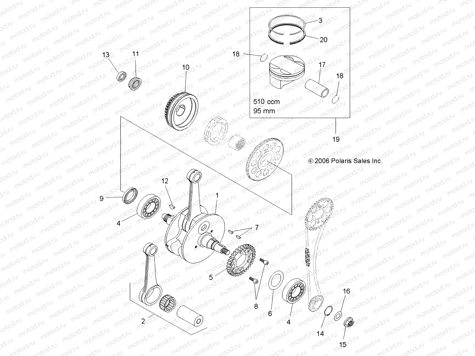 ENGINE | ENGINE, CRANKSHAFT and PISTON - A11GP52AA (49ATVCRANKSHAFT07OUT525)