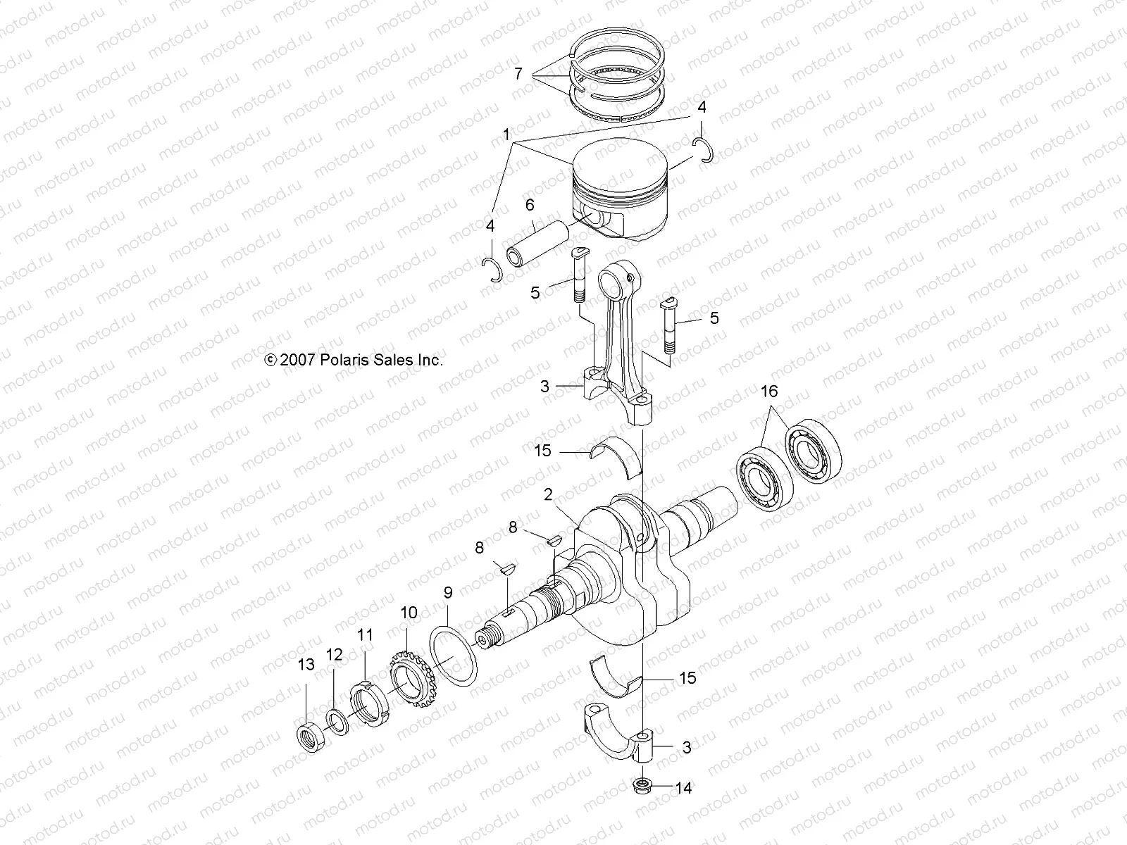 ENGINE | ENGINE, CRANKSHAFT and PISTON - A13EA32FA (49ATVCRANKSHAFT08TB)
