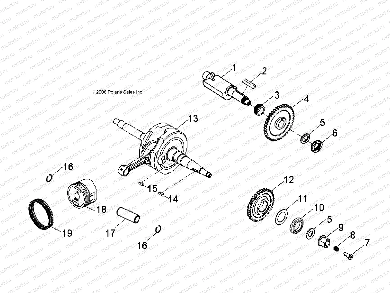 ENGINE | ENGINE, CRANKSHAFT and PISTON - A13PB20AF (49ATVCRANKSHAFT07PHX)