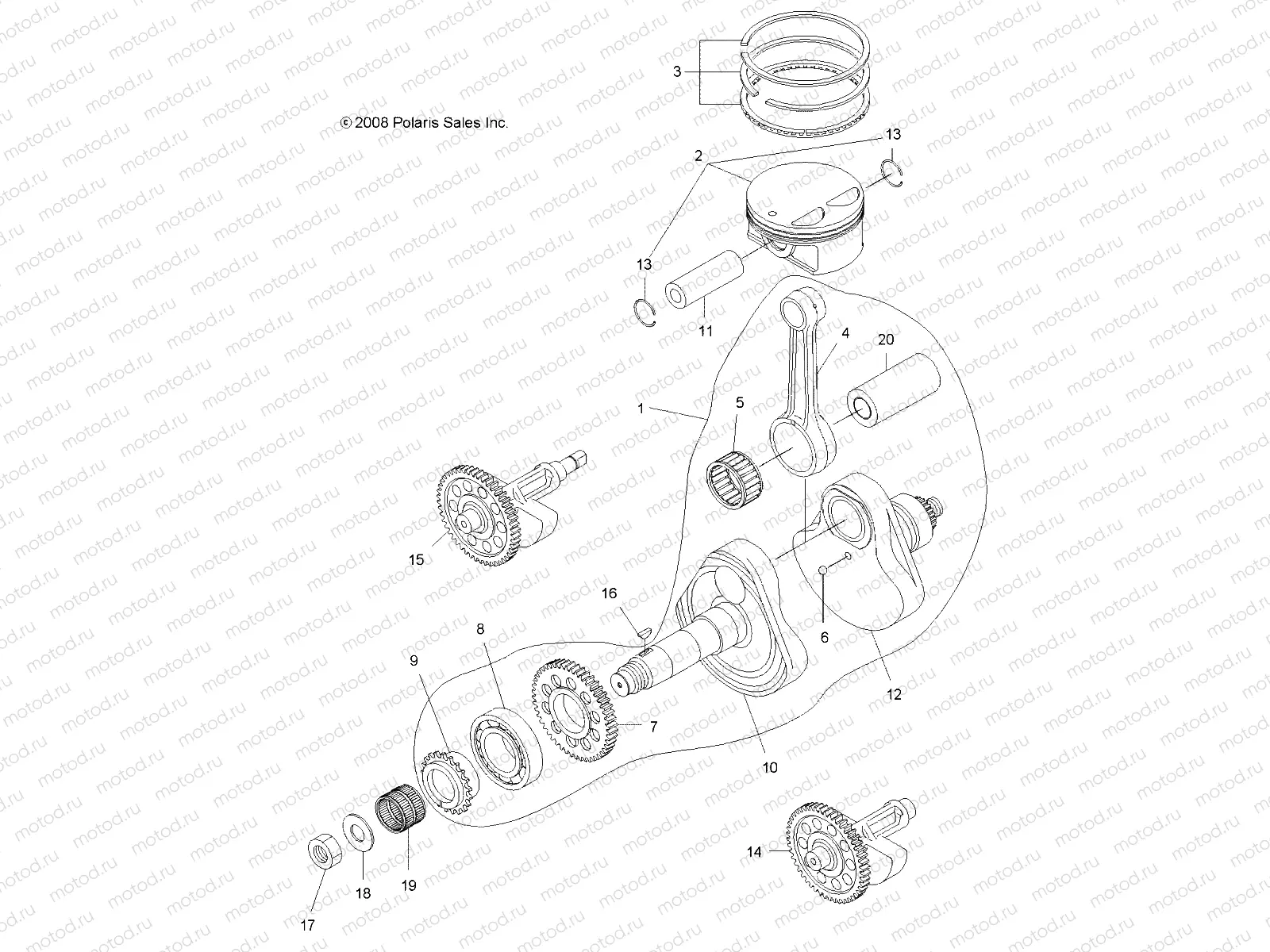 ENGINE | ENGINE, CRANKSHAFT and PISTON - A14TN55FA (49ATVCRANKSHAFT09SPXP550)