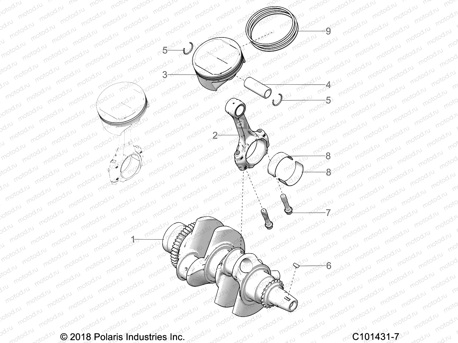 ENGINE | ENGINE, CRANKSHAFT and PISTON - A21SXZ85AN (C101431-7)