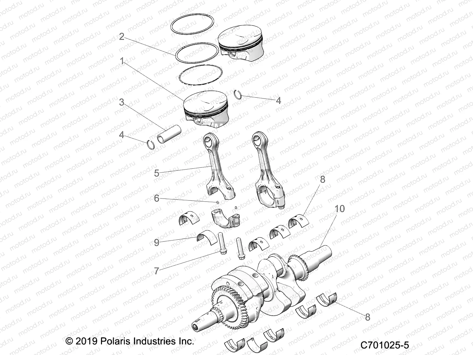 ENGINE | ENGINE, CRANKSHAFT and PISTON - Z22A5K87A4/A5V87A4 (C701025-5)