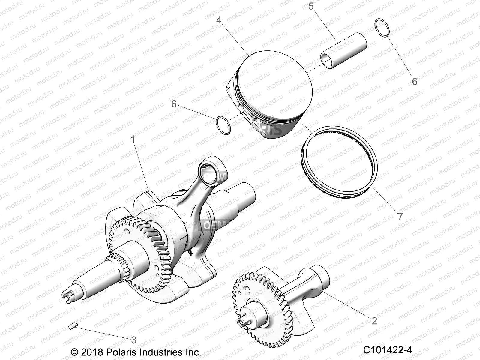 ENGINE | ENGINE, CRANKSHAFT, PISTON and BALANCE SHAFT - A21SDA57A5 (C101422-4)