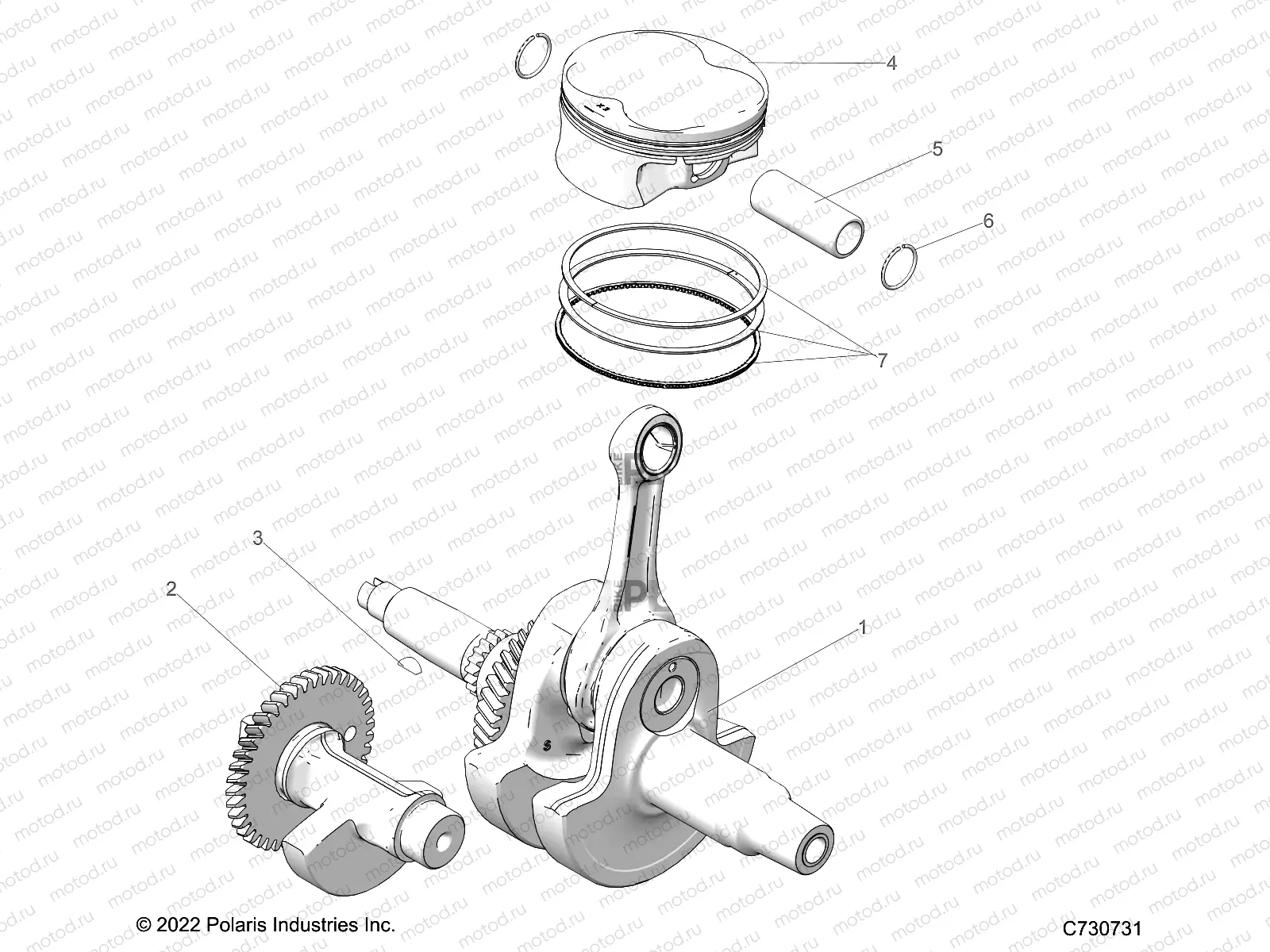 ENGINE | ENGINE, CRANKSHAFT, PISTON and BALANCE SHAFT - R23M4A57B1/EB4/B9 (C730731)