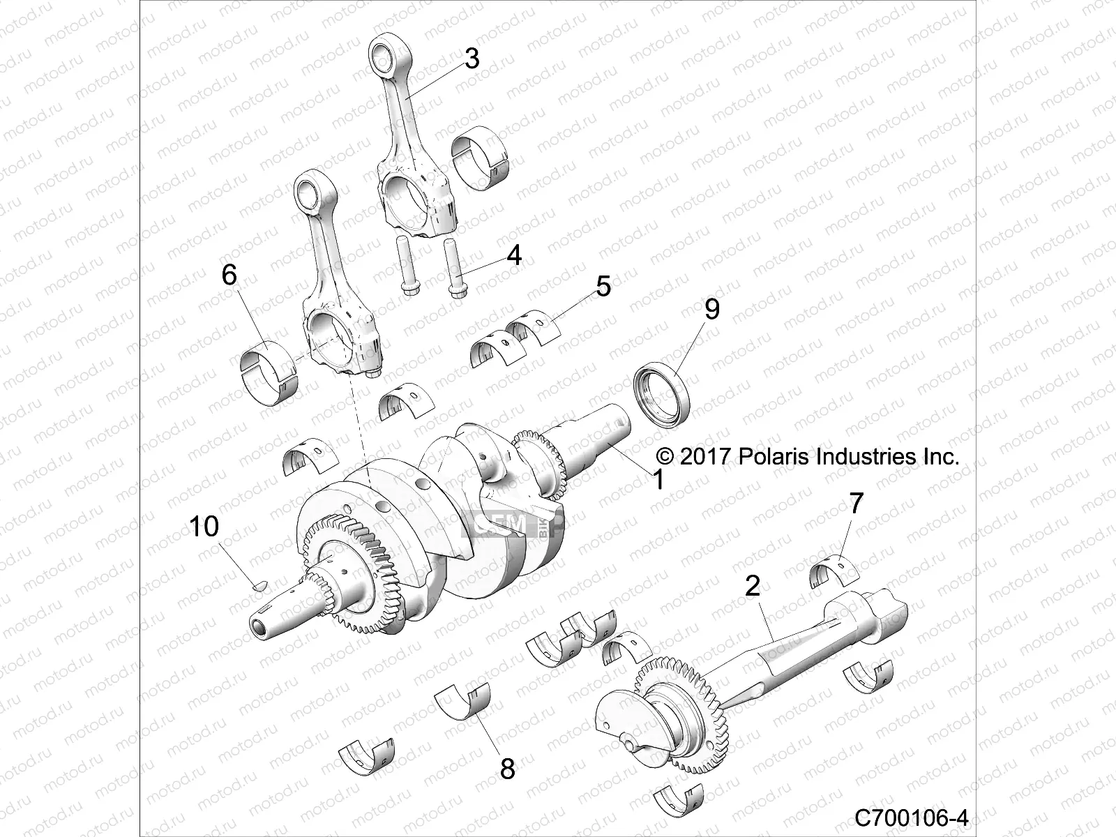 ENGINE | ENGINE, CRANKSHAFT - Z19VGE99AK/AW/BK/BW (C700106-4)