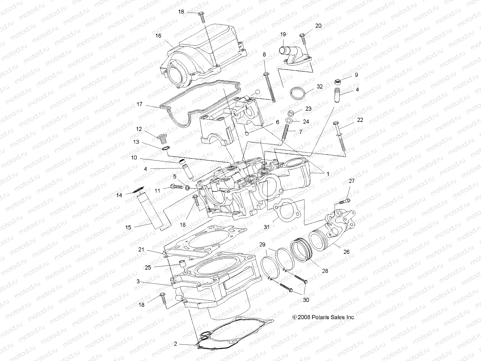 ENGINE | ENGINE, CYLINDER - A09ZN55AL/AQ/AS/AT/AX (49ATVCYLINDER09SPXP550)