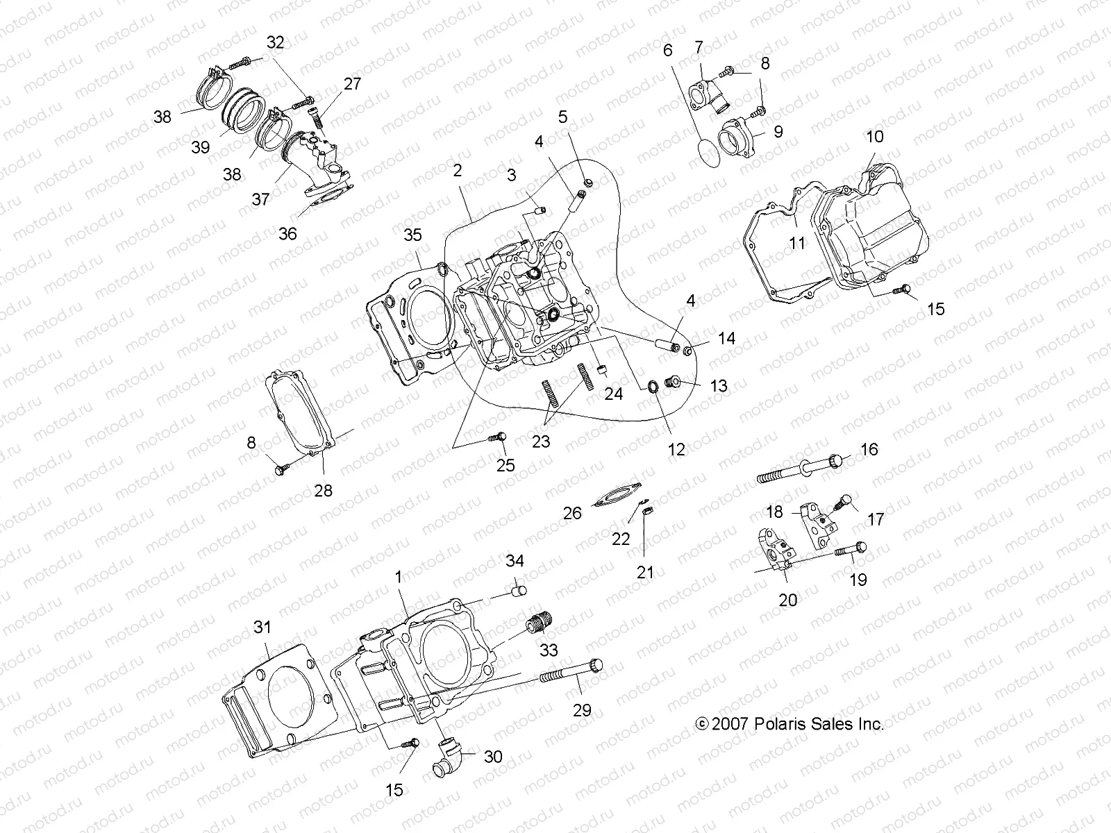 ENGINE | ENGINE, CYLINDER and HEAD - A09DN50EA (49ATVCYLINDERHD08SP500EFI)