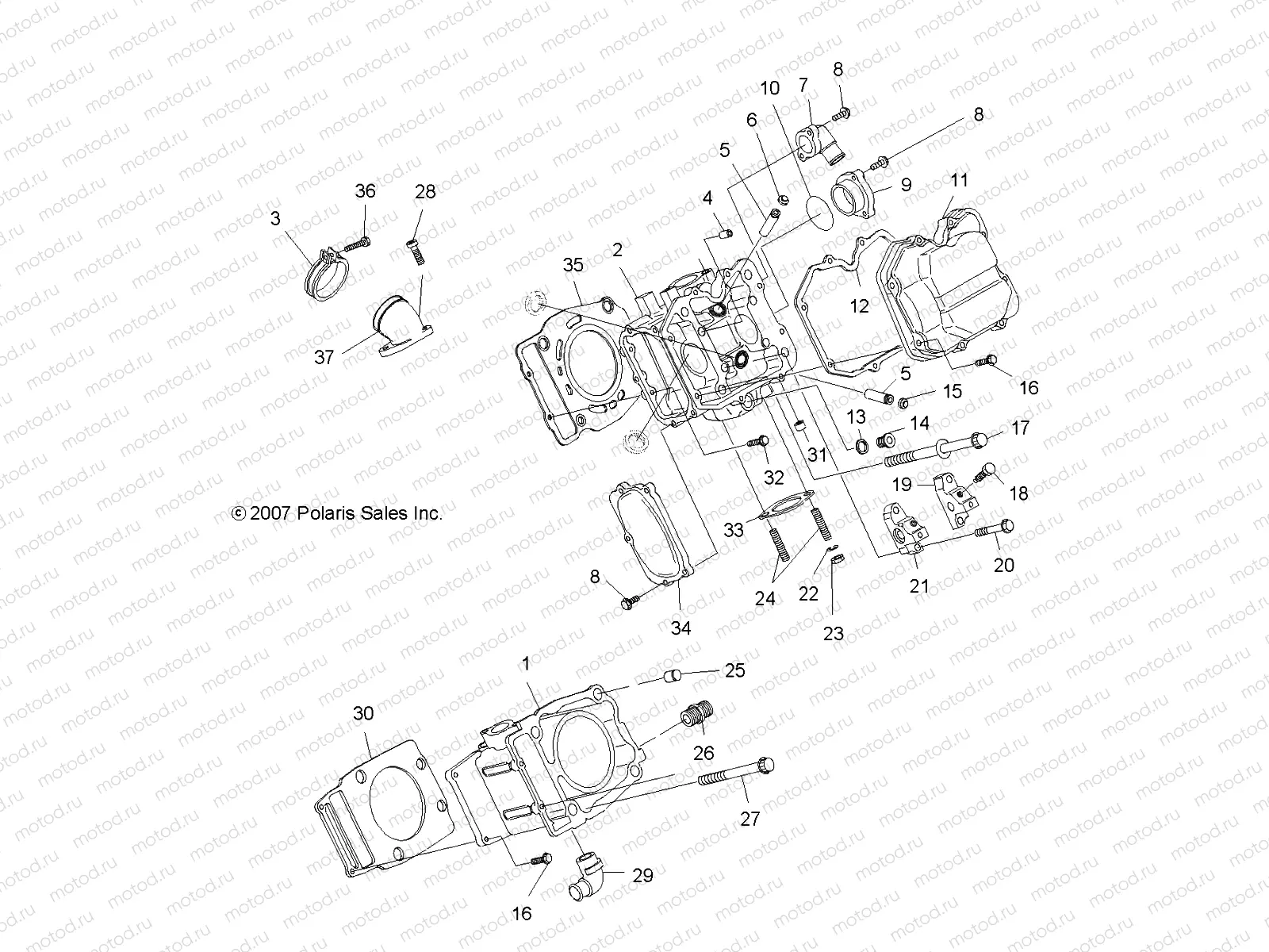 ENGINE | ENGINE, CYLINDER and HEAD - A10MH50FX/FF (49ATVCYLINDER08SP500)