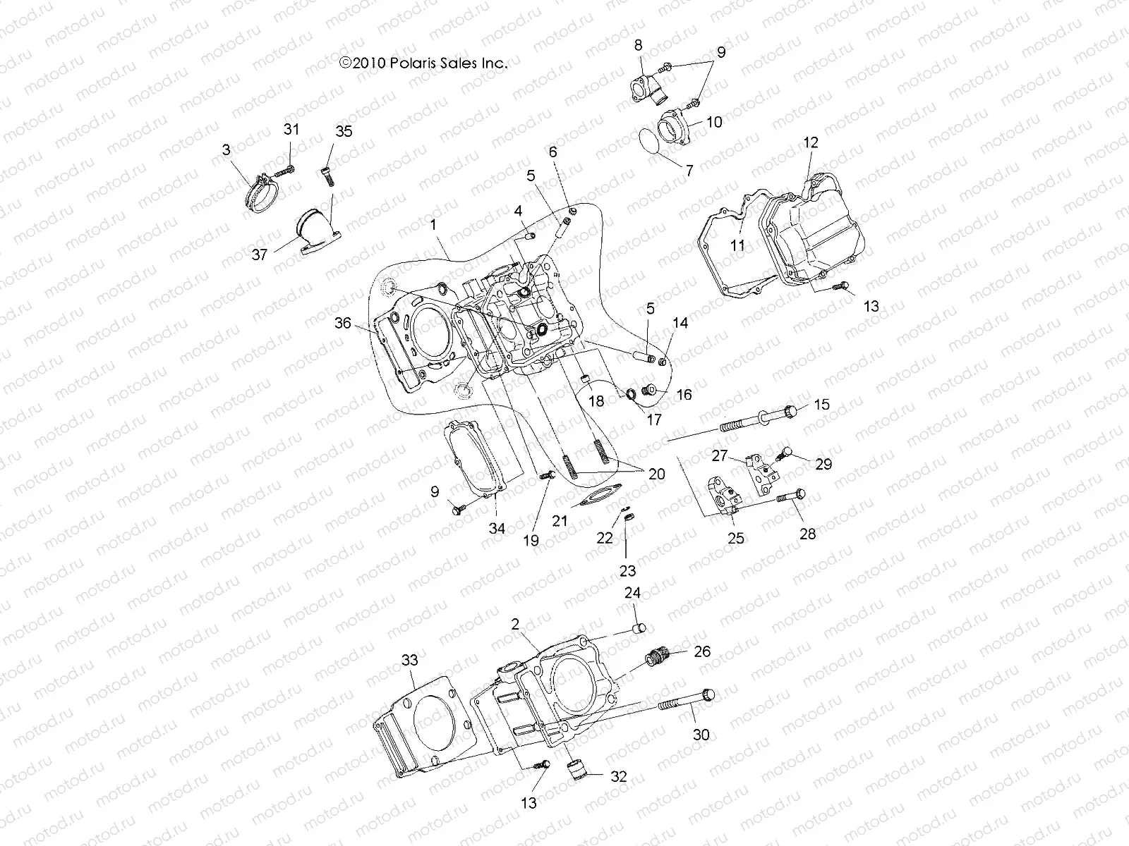 ENGINE | ENGINE, CYLINDER and HEAD - A11NG50FA (49ATVCYLINDERHD11SCRAM)